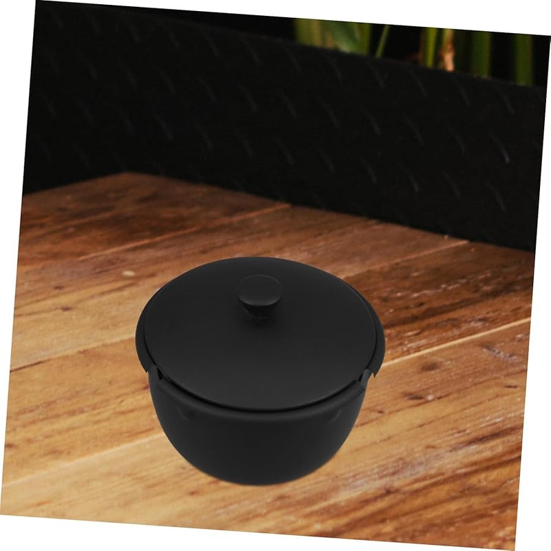 Cabilock Retro Vertical Ashtray with Lid for Home and Car Black - Image 2